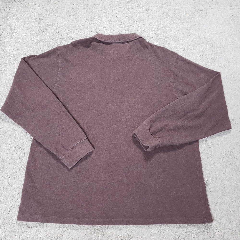 Lacoste Mens Size 7 XXL Brown Solid Long Sleeve Knit Polo Crocodile Logo Preppy - Picture 2 of 10